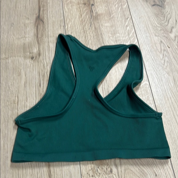 Aritzia forest green Ribbed V-Neck bra - Picture 3 of 6
